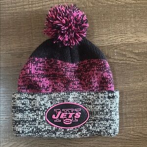 '47 Brand Jets Knit Beanie - Black and Pink